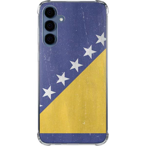 Bosnia and Herzegovina Flag Distressed Galaxy A35 5G Clear Case